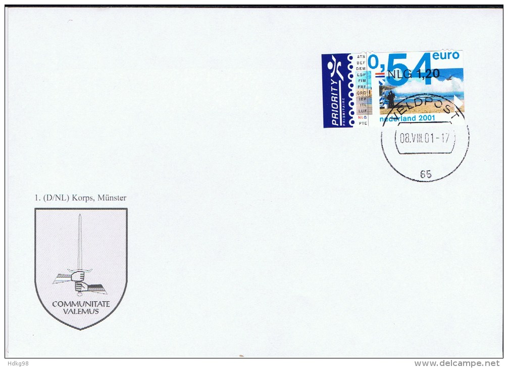 NL Niederlande 2001 Mi 1902 Deutsch-Niederländisches Corps - Cartas & Documentos