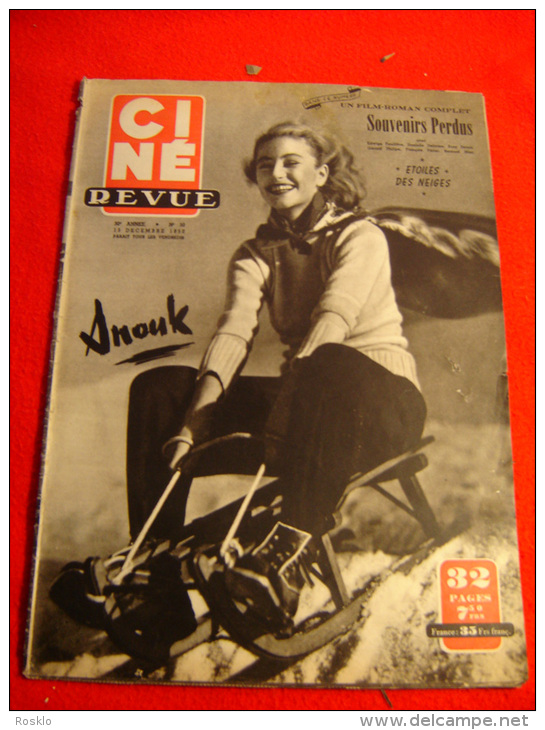 REVUE / CINE REVUE / N° 50  DE 1950 / ANOUK AIMEE + JAMES STEWART - Zeitschriften