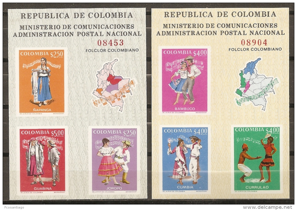 CULTURAS - COLOMBIA 1971 - Yvert #H32/33 - MNH ** - Baile