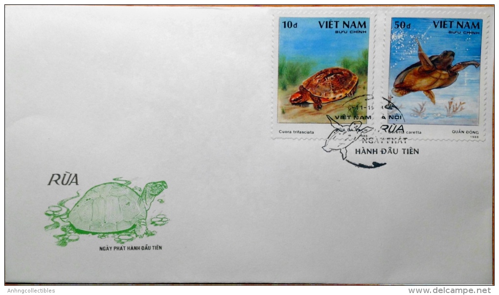 Vietnam: Turtles Finland 88 - Complete 3 FDC 1988 - VF - Turtles