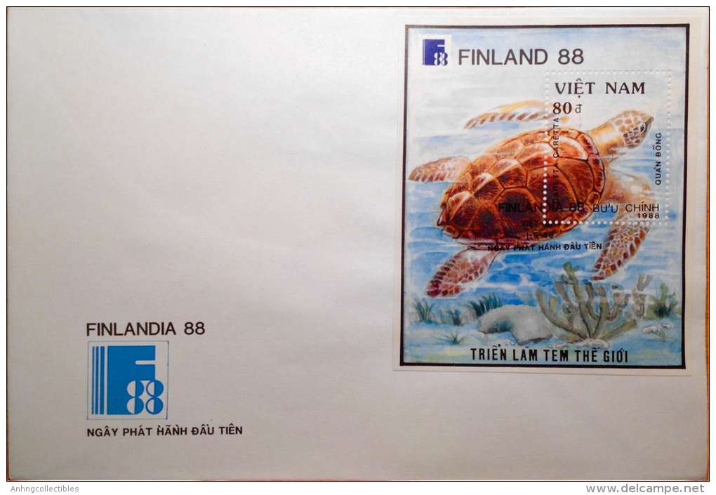 Vietnam: Turtles Finland 88 - Complete 3 FDC 1988 - VF - Turtles