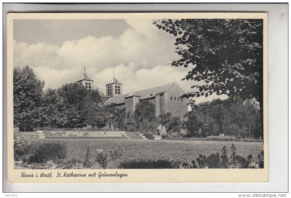 4750 UNNA, St.Katharina & Grünanlagen 1951 - Unna