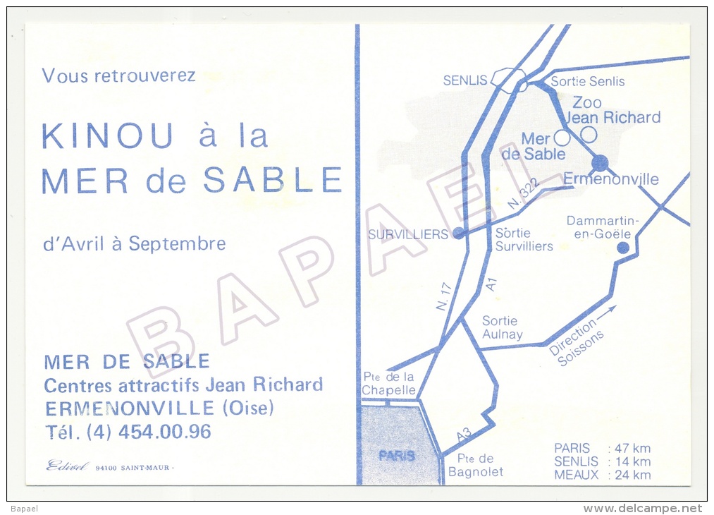 Ermenonville (60) - Mer De Sable (Centre Attractif Jean Richard) - Kinou (Recto-Verso) - Ermenonville