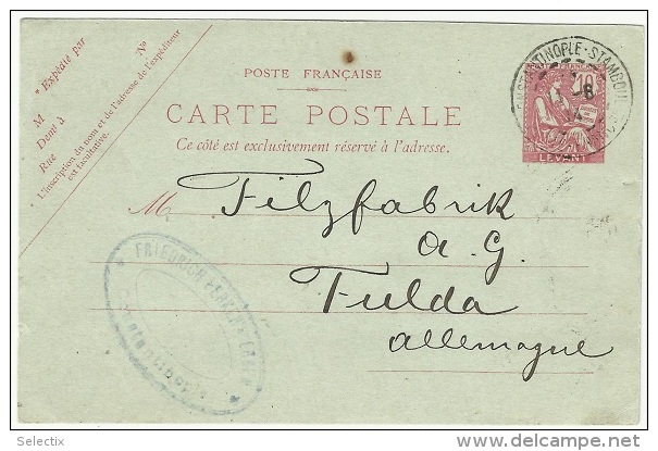 France 1914 Levant - French Post Office In Ottoman Empire - Constantinople To Germany - Brieven En Documenten