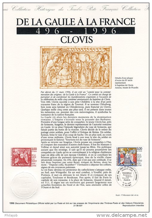 DPO 1996 Document Officiel N° YT 3024 " CLOVIS " En Parfait état + Prix Dégressif ! - 1990-1999