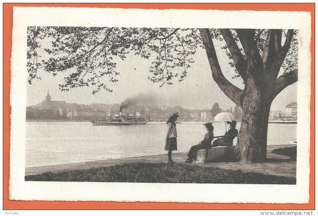 J096, Genève , Bâteau, Lac Léman, Animée, J.J. 5719, Non Circulée - Genève