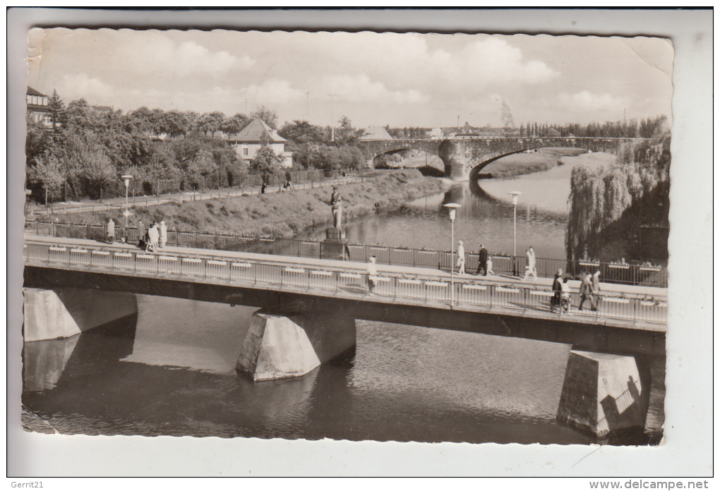 4440 RHEINE, Alte Und Neue Emsbrücke 1962, Kl.Eckknick - Rheine