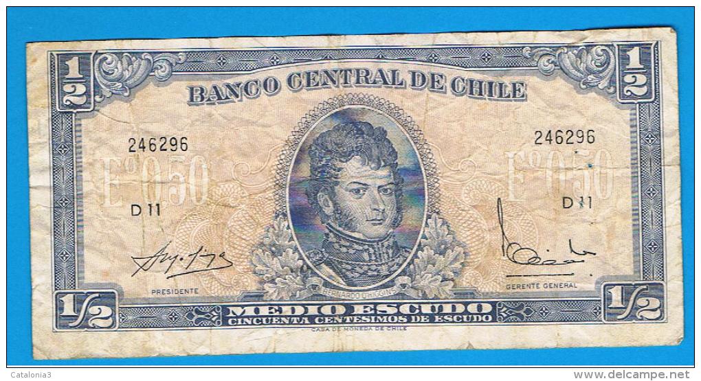 CHILE - 1/2 Escudo ND  P-134A  Serie D11 - Cile