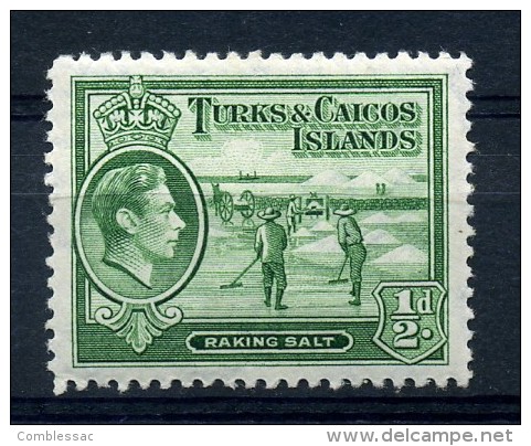 TURKS  AND  CAICOS  ISLANDS   1938    1/2d  Green    MH - Turks E Caicos