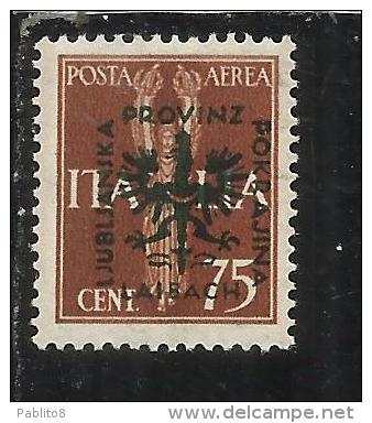 LUBIANA 1944 OCCUPAZIONE TEDESCA BENEFICENZA 75 CENT. + 20 LIRE MNH - Duitse Bez.: Ljubljana