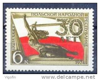 USSR 1974-4255 30A°POLAND REPUBLIK, S S S R, 1v, MNH - Postzegels