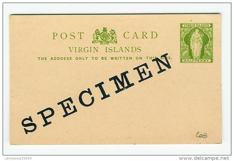 VIRGIN ISLANDS ENTIER POSTAL CARTE  SPECIMEN  POSTAL STATIONERY - Iles Vièrges Britanniques