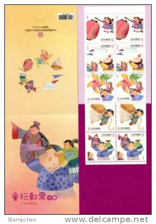 Taiwan 2013 Children Play Stamps Booklet Toy Lantern Paper Airplane Plane Pinwheel Top Puppet Drama Kid Boy Girl Costume - Carnets