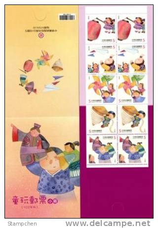 Taiwan 2013 Children Play Stamps Booklet Toy Lantern Paper Airplane Plane Pinwheel Top Puppet Drama Kid Boy Girl Costume - Cuadernillos