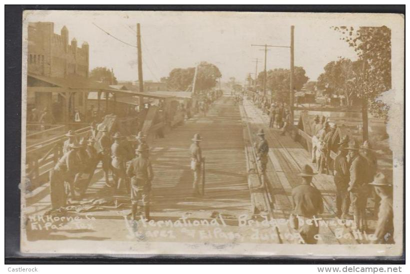 O) 1914 UNITED STATES,POST CARD , FORCES PREPARING TO INVADE MEXICO PASO TEXAS BRIDGE. BLACK AND WHITE.- - Neufs