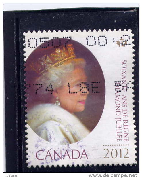 CANADA , 2012,  USED  #2519,   QUEEN ELIZABETH 11,  DIAMOND JUBILEE  STAMP FROM BOOKLET USED - Oblitérés