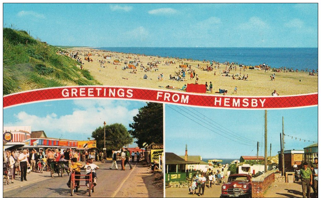 GREETINGS FROM HEMSBY , NORFOLK  - MULTIVIEW -UNPOSTED POSTCARD - Autres & Non Classés