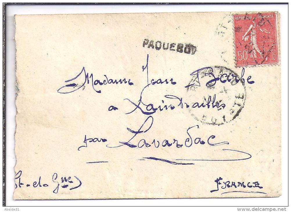 Cachet Port Said Et Griffe PAQUEBOT - Poste Maritime