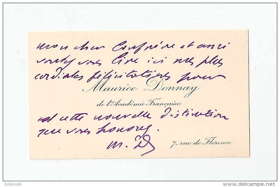 Maurice DONNAY, Acad Française, Carte Autographe à Edmond Perrier, Vers 1912 ; Ref  90 - Altri & Non Classificati