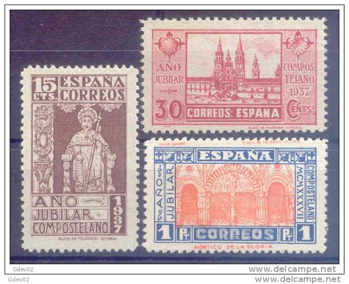 ES833-L3660TARSC.España.Spain.Espagne.AÑO  JUBILAR COMPOSTELANO.1937.( Ed 833/5**)sin Charnela.LUJO - Otros & Sin Clasificación