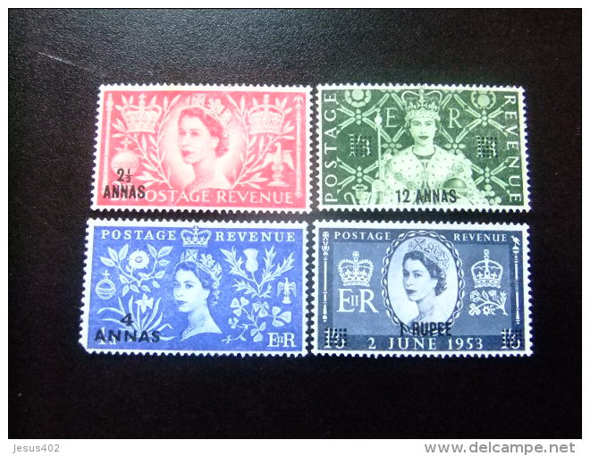 OMAN MASCATE  1953 CORONACION DE ELIZABETH II Yvert Nº 34 /37  (*) - Zonder Classificatie