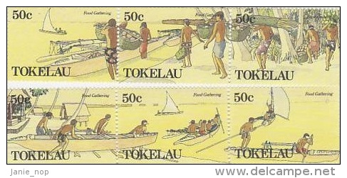 Tokelau-1989 Food Gathering 163-164a-c MNH - Tokelau