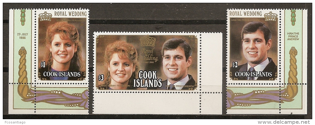 FAMILIAS REALES - ISLAS COOK 1986 - Yvert #864/66 - MNH ** - Familias Reales