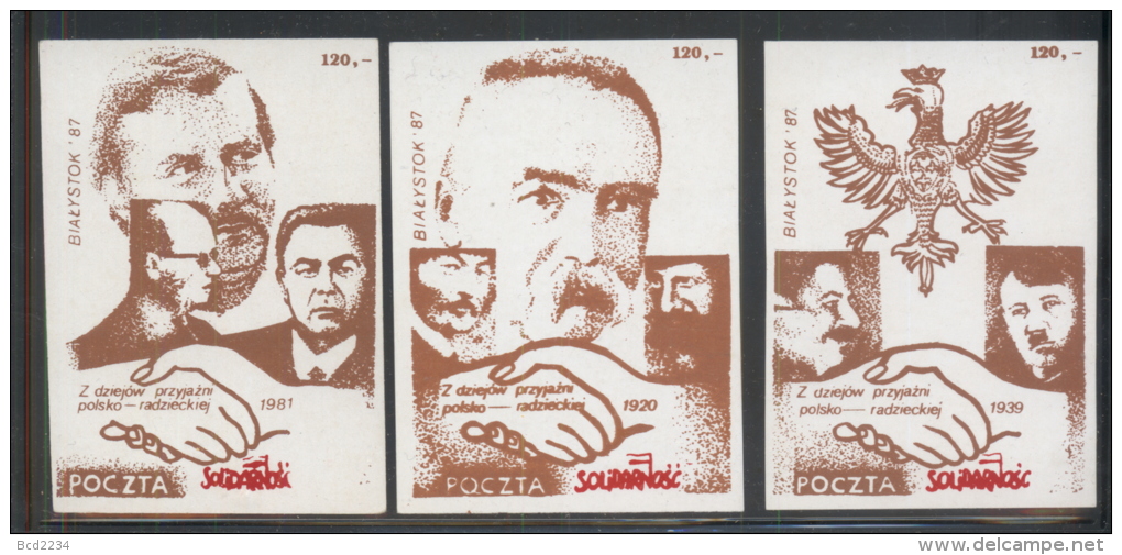 POLAND SOLIDARNOSC SOLIDARITY 1987 SATIRE POLISH SOVIET RUSSIA FRIENDS WW1 WW2 1981 Pilsudski Walesa Stalin Hitler USSR - Guerre Mondiale (Première)