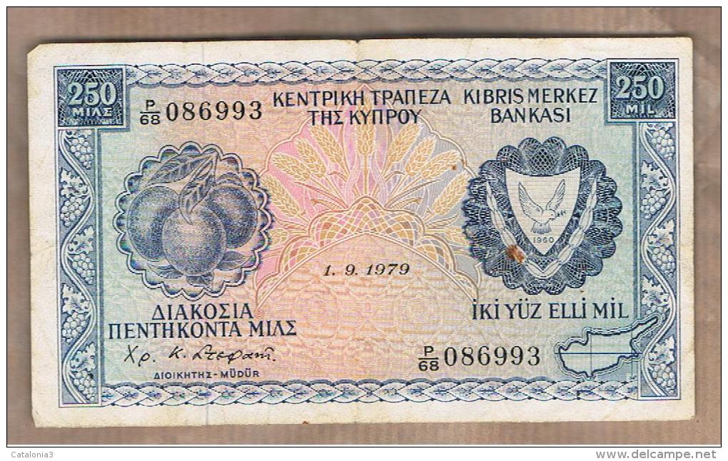 CHIPRE - 250 Mils  1979  P-41 - Cyprus