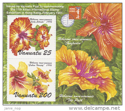 Vanuatu-1996 Hibiscus Souvenir Sheet  692a MS  MNH - Vanuatu (1980-...)