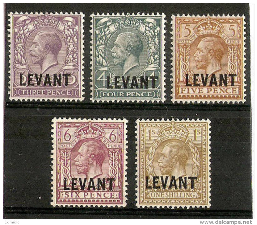 BRITISH LEVANT 1921 VALUES 3d - 1s SG L19/L23 MOUNTED MINT Cat £80+ - British Levant