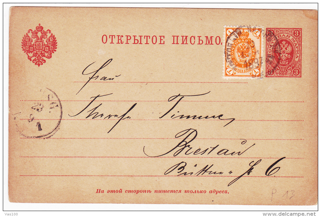 STATIONERY POSTCARD,1897,RUSSIE. - Lettres & Documents