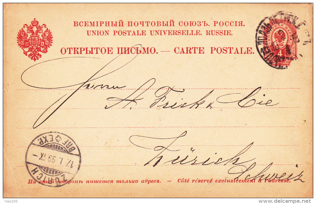 STATIONERY POSTCARD,1899,RUSSIE. - Lettres & Documents