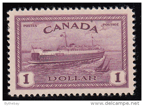 Canada MNH Scott #273 $1 'Q.S.M.V. Abegweit', Train Ferry PEI - 1946 Peace Issue - Unused Stamps