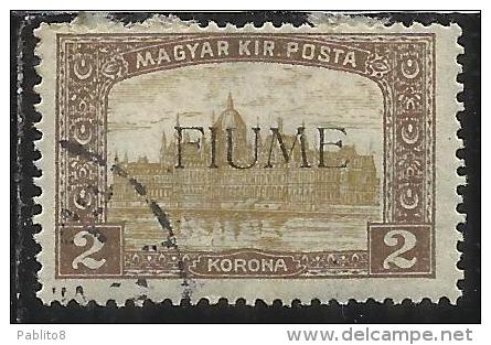 FIUME 1916 - 1917 MIETITORI E VEDUTA 2 K TIMBRATO USED - Fiume