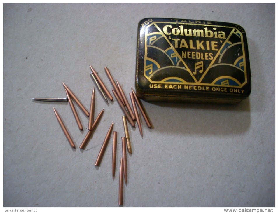 Scatola/scatoletta In Latta Puntine Grammofono. Columbia TALKIE Needles. - Objets Dérivés