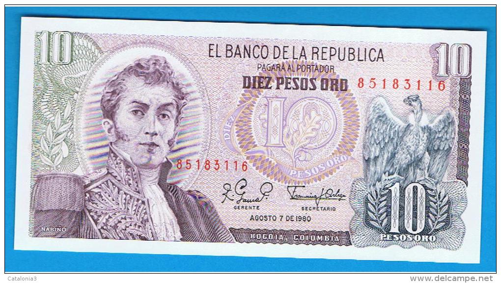 COLOMBIA -  10 Pesos 1980 SC  P-407g - Colombie