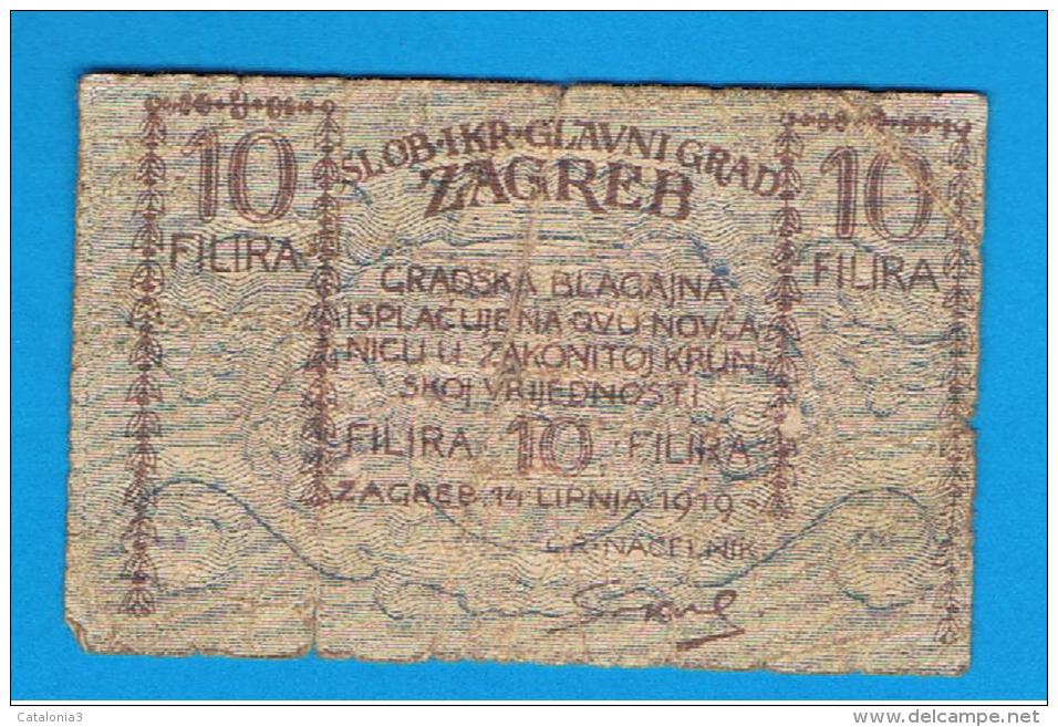 CROACIA - Notgel Zagreb 10 Filira 1919 - Croacia