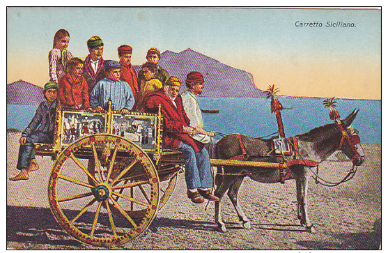 Carretto Siciliano, Donkey, Sicily, Italy, 1900-1910s - Other & Unclassified