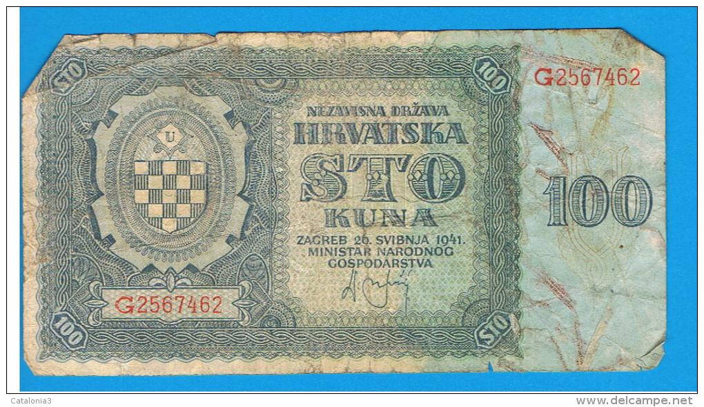 CROACIA -  100 Kuna 1941  P-2  Serie G - Croatia