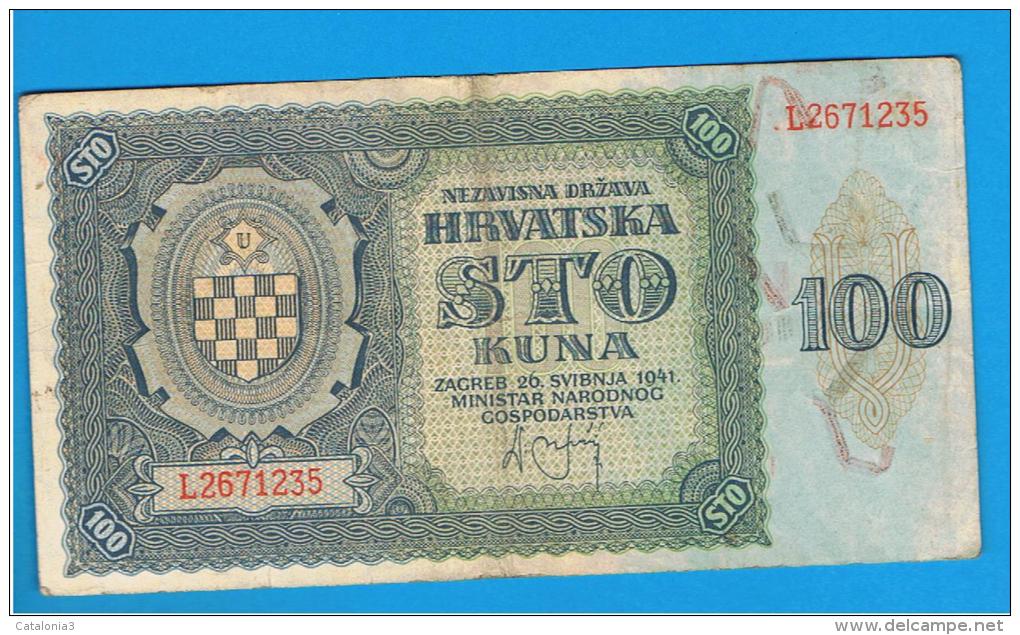 CROACIA -  100 Kuna 1941  P-2  Serie L - Croacia