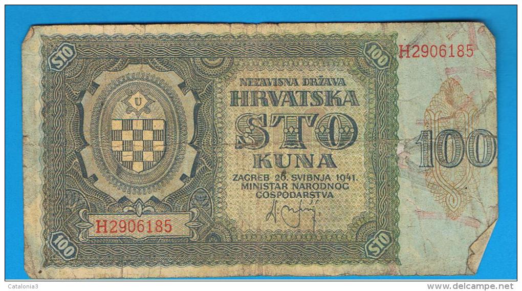 CROACIA -  100 Kuna 1941  P-2  Serie H - Croatia