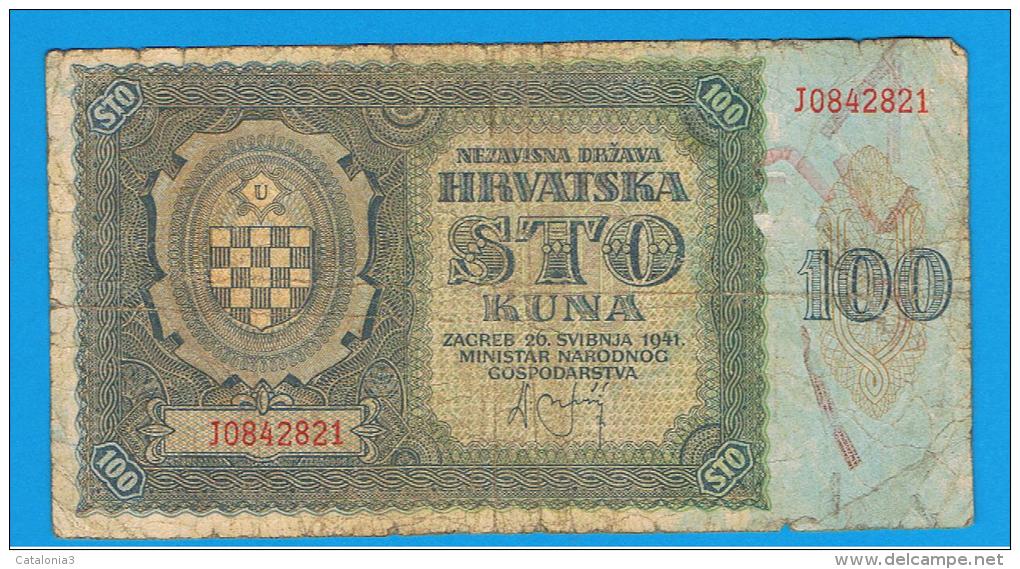 CROACIA -  100 Kuna 1941  P-2  Serie J - Croacia