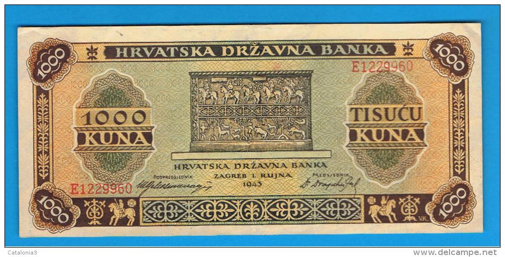 CROACIA -  1000 Kuna 1943 SC   P-14 - Croacia