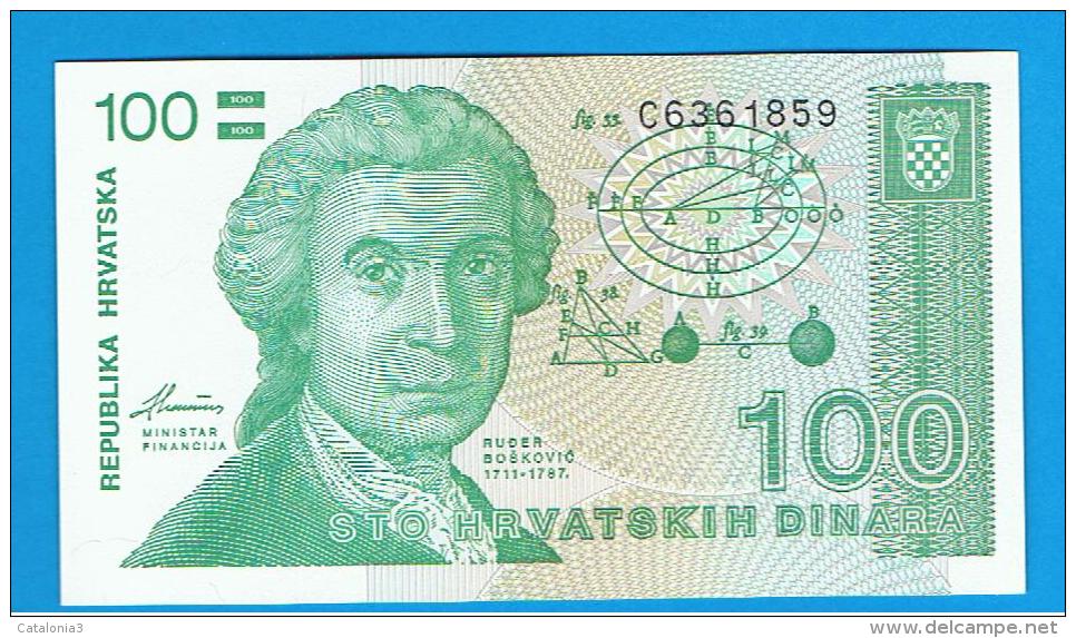 CROACIA -  100  Dinara 1991 SC  P-20 - Kroatië