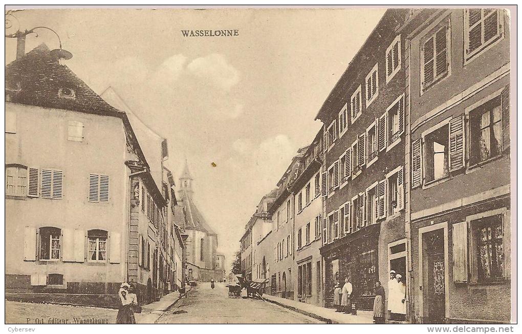 WASSELONNE - Rue Vers L'Eglise - Commerces - Animé - Datée 1934 - Wasselonne