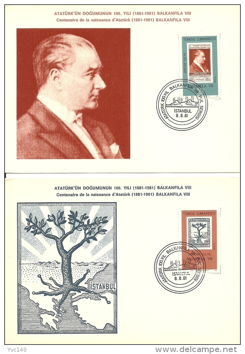 Turkey; 1981 "Balkanfila VIII" Stamp Exhibition - Tarjetas – Máxima