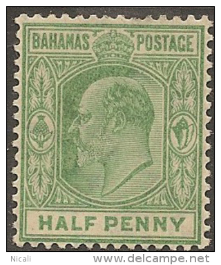 BAHAMAS 1906 1/2d Pale Green KEVII SG 71 HM YL147 - Other & Unclassified