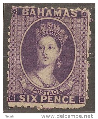 BAHAMAS 1863 6d Violet QV SG 32 MNG YL343 - 1859-1963 Colonie Britannique