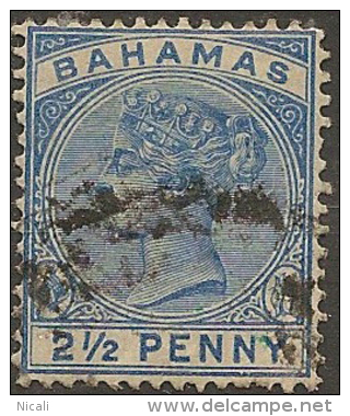 BAHAMAS 1884 2 1/2d Blue QV SG 51 U YL141 - 1859-1963 Colonie Britannique